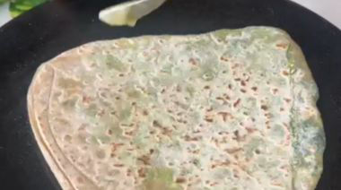 4-in-1 stuffed paratha with four fillings folded into quadrants 8